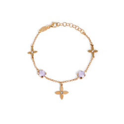 Vega flower lilac bracelet in rose gold plating in gold plating