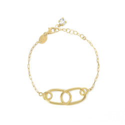 Danaec links crystal bracelet in gold plating