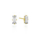 Macedonia rectangle crystal earrings in gold plating