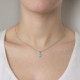 Macedonia rectangle aquamarine necklace in silver cover