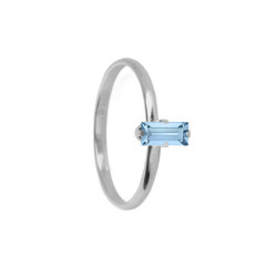 Macedonia rectangle aquamarine ring in silver