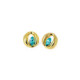 Soleil round light turquoise earrings in gold plating image