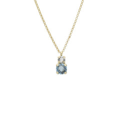 Jasmine you + me aquamarine necklace in gold plating