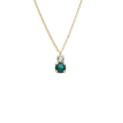 Jasmine you + me emerald necklace in gold plating