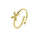 Areca cross crystal ring in gold plating image