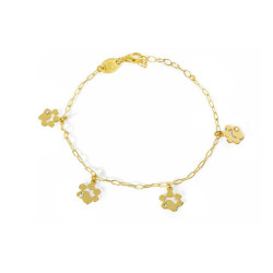 Cocolada dog prints crystal bracelet in gold plating