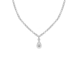 Lily drop crystal necklace in silver