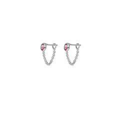 Lis rose chain earrings in silver