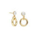 Zahara circle pearl earrings in gold plating image