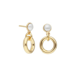 Zahara circle pearl earrings in gold plating