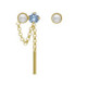 Zahara light sapphire unequal earrings in gold plating
