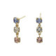 Zahara triple multicolour earrings in gold plating image