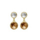 Basic XS double crystal crystal and light topaz dangle earrings in gold plating image