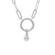 Greta circle 0 pearl necklace in silver in gold plating image
