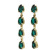 Diana gold-plated long earrings with green in tear shape image