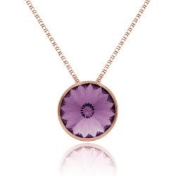 Basic light amethyst necklace in rose gold plating in gold plating