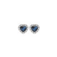 Pendientes botón corazón azul elaborados en plata image