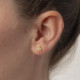 Kids gold-plated stud earrings with white in octopus shape cover