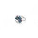 Cuore clover denim blue ring in silver image