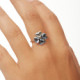 Cuore clover denim blue ring in silver cover