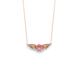 Celina light topaz necklace in rose gold plating in gold plating