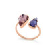 Drops tears light amethyst open ring in rose gold plating in gold plating image