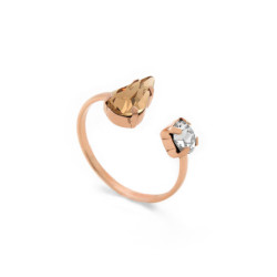 Drops tear light topaz open ring in rose gold plating in gold plating