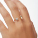Drops tear light topaz open ring in rose gold plating in gold plating cover