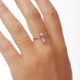 Drops tear light amethyst ring in rose gold plating in gold plating cover