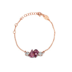 Celina light amethyst bracelet in rose gold plating in gold plating