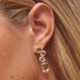Aura oval light silk earrings in gold plating cover