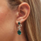 Aura oval emerald earrings in gold plating cover