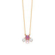 Anya peony pink necklace in rose gold plating in gold plating image