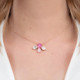Anya peony pink necklace in rose gold plating in gold plating cover