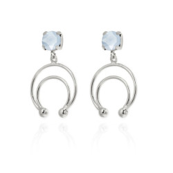 Selene moon powder blue earrings in silver