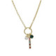 Charming motifs multicolour necklace in gold plating image