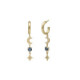 El Firmamento moon hoop denim blue earring in gold plating