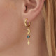El Firmamento moon hoop denim blue earring in gold plating cover