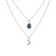 El Firmamento moon denim blue layering necklace in silver