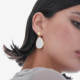 Soulquest gold-plated long earrings with nacar in tear shape cover
