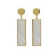Soulquest gold-plated long earrings with nacar in rectangle shape image