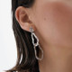 Connect sterling silver long earrings in texture shape cover