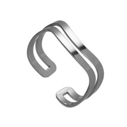 Connect sterling silver adjustable ring in bands shape
