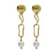 Connect gold-plated long earrings with pearl image
