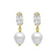 Purpose gold-plated short earrings with pearl