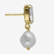 Purpose gold-plated short earrings with pearl cover