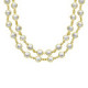 Purpose gold-plated long necklace with white crystal in circle shape