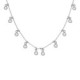 Purpose sterling silver short necklace with white crystal in circle shape image