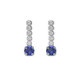 Shine sterling silver short earrings with blue crystal in waterfall shape image