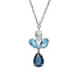 Harmony sterling silver short necklace with blue crystal in flower shape image